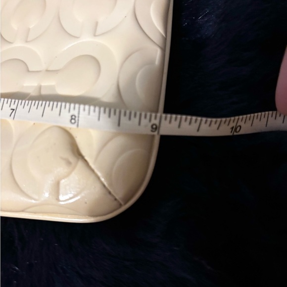 Coach Embossed Logo Wristlet - Cream/Silver - Picture 9 of 10